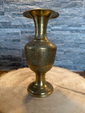 Vase Messing Indien Handarbeit Vogel Motiv Vintage