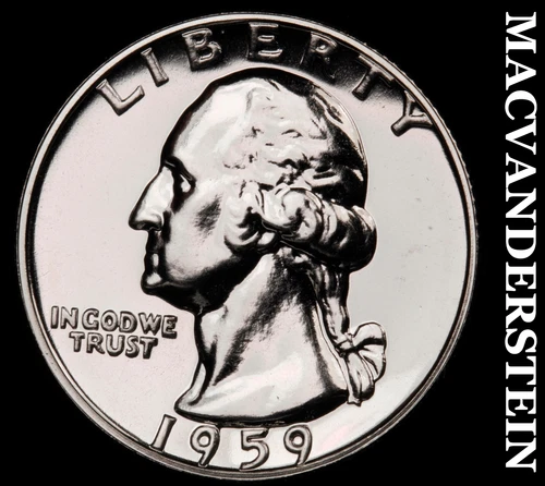 1959 Silver Washington Quarter - Choice Gem Proof  Lustrous  No Reserve  #G8996