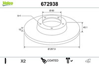 Valeo Bremsscheibe Hinten F?R Chevrolet Opel