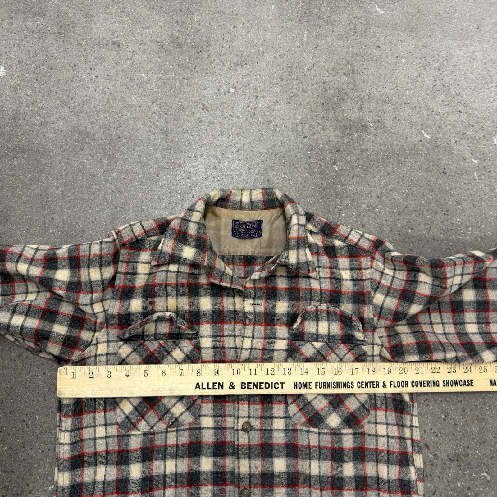 Vintage Pendleton loop collar flannel 100% wool s… - image 10