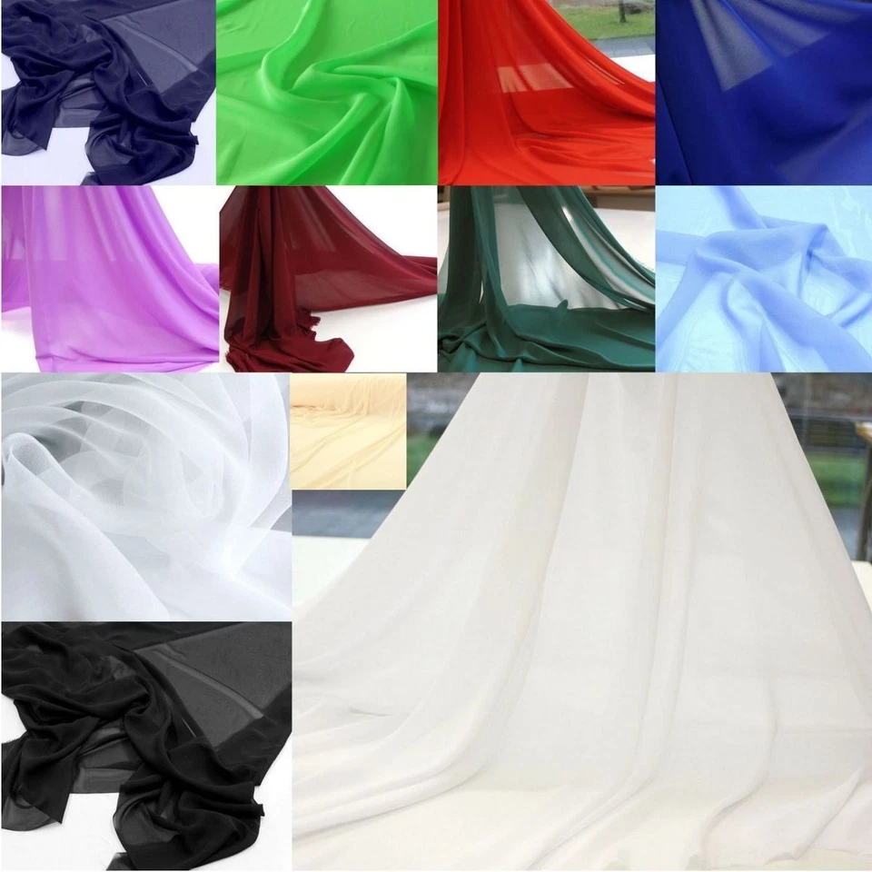 CHIFFON Stoff weich superfein fließend fallend pflegeleicht Kleid Bluse Gardine - Bild 3 von 4