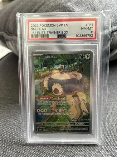PSA 8 NM MT Pokemon Snorlax Pokemon Center 151 Promo Holo SVP051
