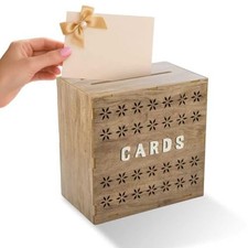 Wooden greeting card box, card wooden box, suitable for wedding decoration,