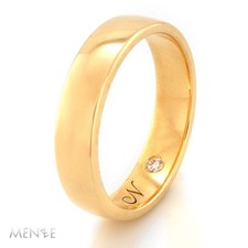 Trauring / Ehering Herren 750/- Gelbgold Diamant 1 Brillant 0,03ct RW 60 (22452)
