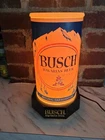 Vintage Busch Bavarian Beer Lighted Sign Revolving Motion Can Bar Man Cave Pub
