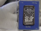 1987 Valentine's National 1 oz .999 Silver Art Bar
