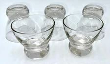 Set of 5 Vintage MCM Lowball Glasses with Heavy Base Shot Neat Glass 2.75"