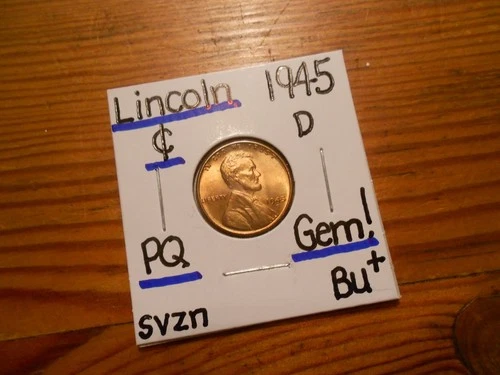 1945D Lincoln Cent Gem BU+ SPLENDID!!! PQ!!! WOW!!!!!!