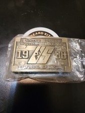 Vintage 1988 US Olympics Shooting Team XXIV Olympiad Brass Belt Buckle New