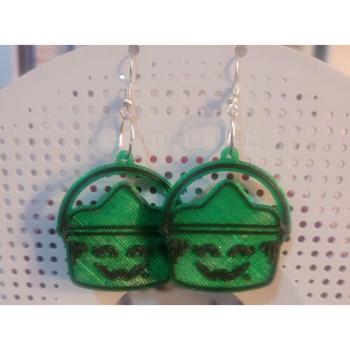 Halloween Bucket Earrings Witch Pumpkin Ghost Boo Bucket - Picture 4 of 4