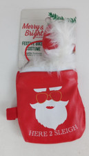 Merry  Bright Christmas Festive Biker Costume For Bearded Dragon