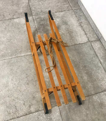 vintage DAVOS GERMINA (Switzerland) adult wooden sled for winter