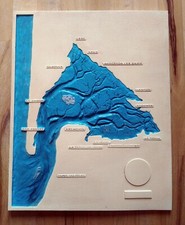 carte en reliefCARTE EN RELIEF BASSIN D’ARCACHON – INEDIT – 24 x 30 CM