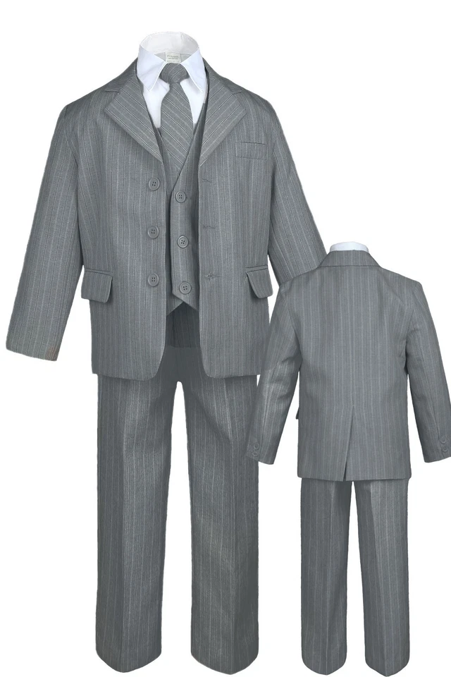 Nuevo Traje Esmoquin Gris Bebé, Niño Pequeño y Niño Pascua Formal Boda Fiesta S-16,18,20 Foto 4 de 4