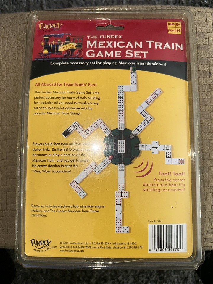 Fundex 2002 Mexican Train Game Set w/Sound Domino Game Vintage Sealed