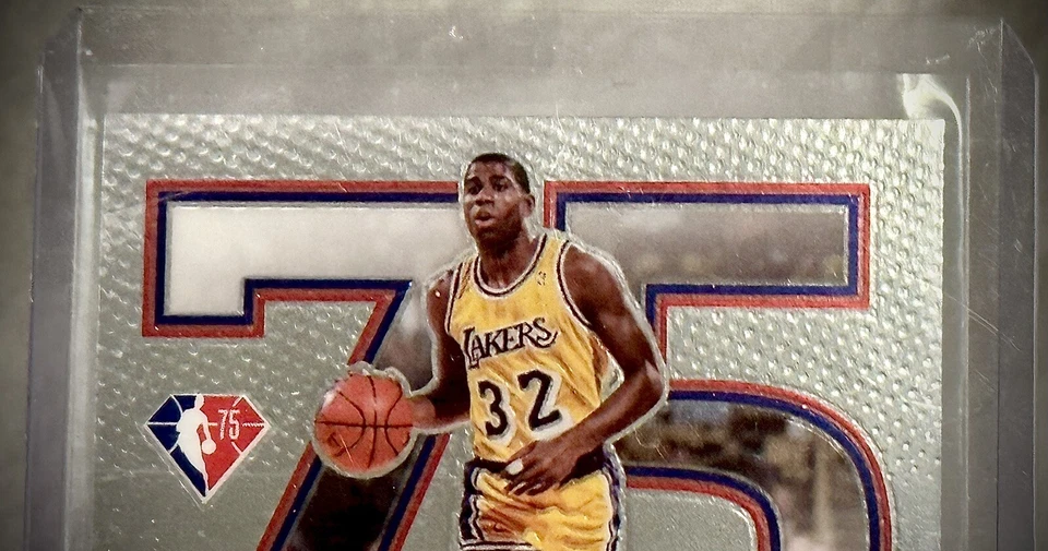 2021-22 Panini Prizm - MAGIC JOHNSON - 75th Anniversary Logo - SP Insert #15 - Image 4 of 4