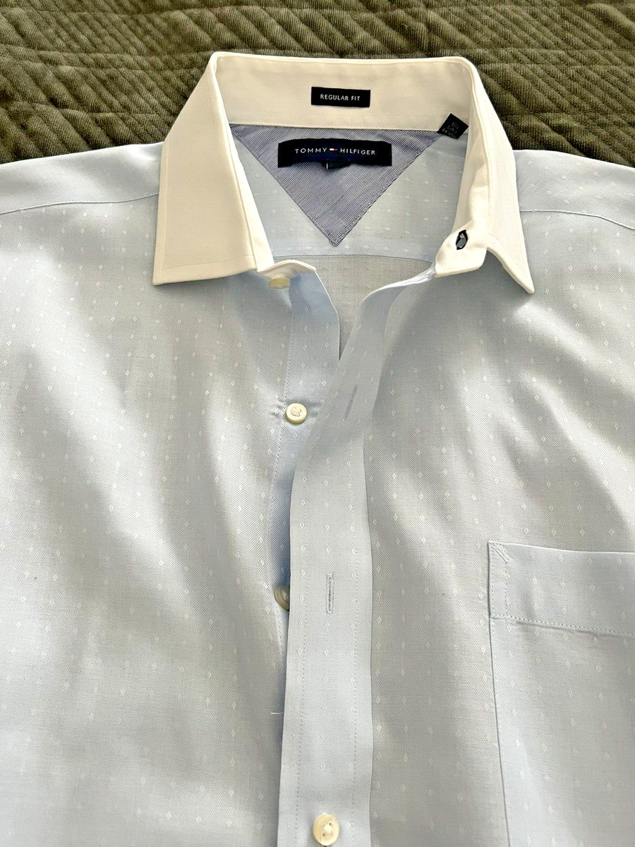 TOMMY HILFIGER Mens Dress Shirt 16-16 1/2 Large Striped Button Up TOMMY HILFIGER Mens Dress Shirt 16-16 1/2 Large Striped Button Up