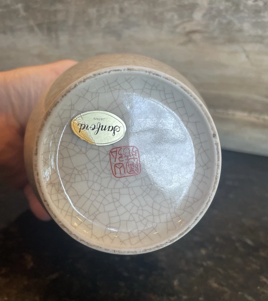 Jarrón antiguo japonés de porcelana Sato Gordon floral pavo real pájaro tarro vintage Foto 4 de 4