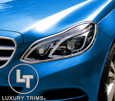 Mercedes E Class W212 4DR Chrome Headlight Trim Bezels by Luxury Trims 2014-2016