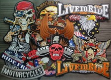 Large Size Biker Motorcycle Live Ride Free American patch Iron or sew on jacket