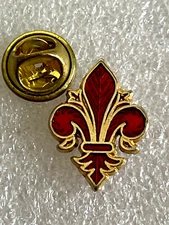 Red Fleur-De-Lis Sign Symbol Fashion Pin Brooch (25)