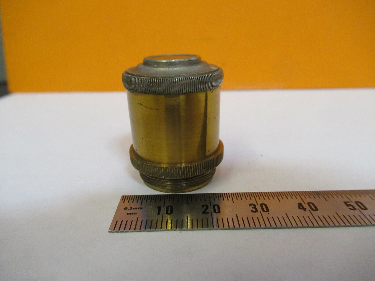 ANTIQUE CARL ZEISS BRASS POLARIZER OBJECTIVE MICROSCOPE PART AS