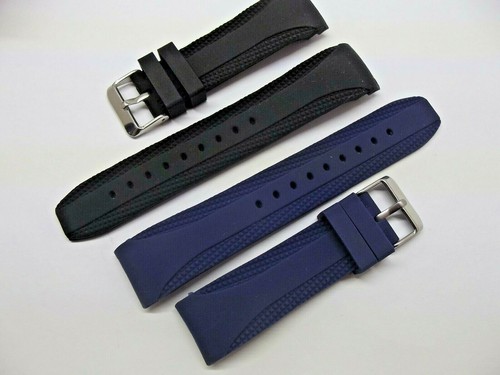 cinturini caucciù tipo nautica ansa curva rinforzata 20 22 24mm watch  topquality | eBay