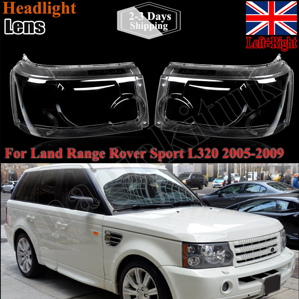 2x Headlight Headlamp Lens Cover Trim For Land Range Rover Sport MK1 L320 05-09