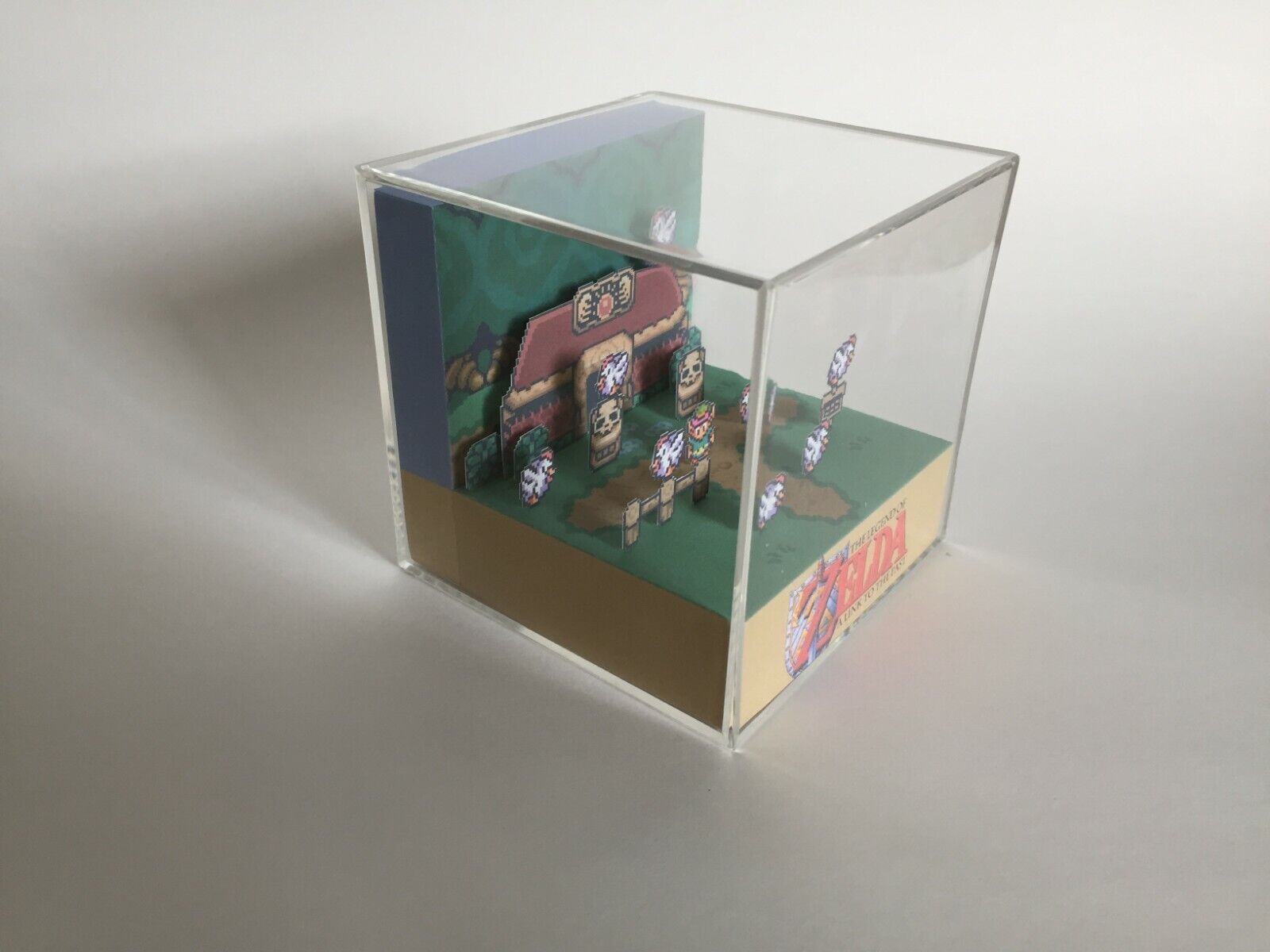 The Legend of Zelda Link to the Past Ocarina Scene Shadow Box Diorama Cube  SNES