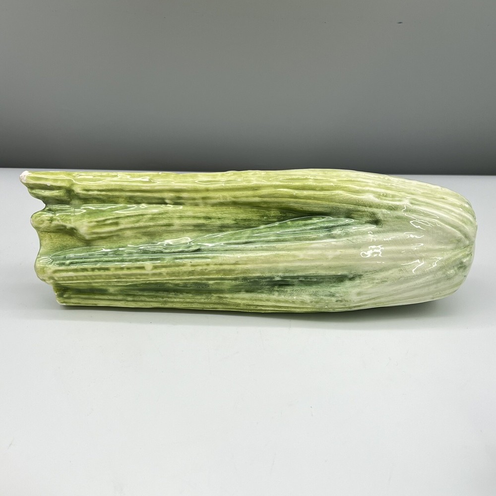ITALY CERAMIC VEGETABLE Celery Bunch LIFE-SIZE Single Piece ARTIFICIAL Figurine