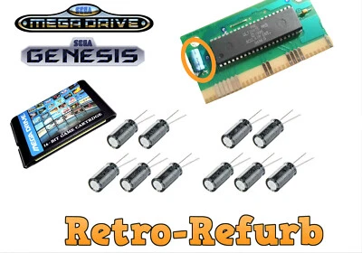 Sega Mega Drive / Genesis Cartridge Power Capacitor - Repair Kit - 10 Pack