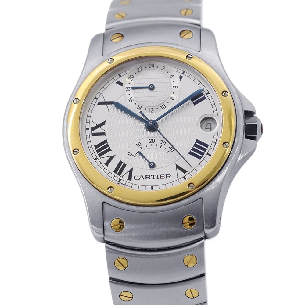 Cartier — CARTIER Santos Rondo MM/W29mm Steel 18K Yellow Gold Silver Dial W20038R3