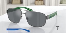POLO PH3156 92156G Semi Shiny Dk Gunmetal Mirror Lt Grey 62 mm Men's Sunglasses