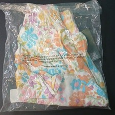 Target Brands White Yellow Blue Pink Floral Smocked Cotton Mini Dress XS Regular