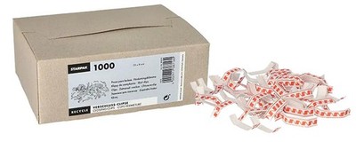 STARPAK Verschluss-Clips Länge: 33 mm rot/weiß 1.000 Stück