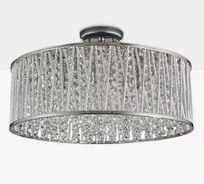 John Lewis Emilia Large Drum Flush Ceiling Light ([Scuffs/Bent/No Crystal Beads)