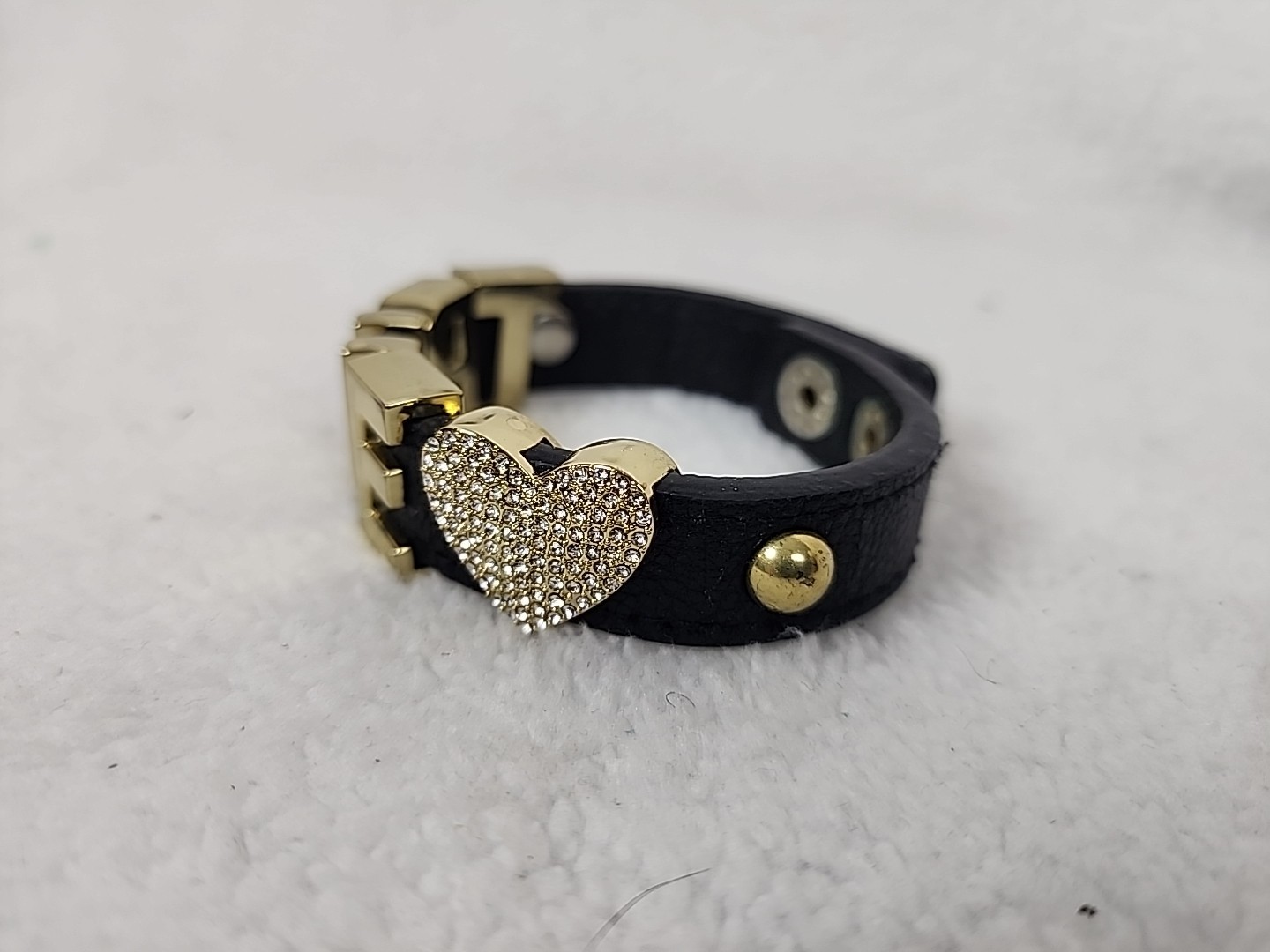 BCBGeneration Leather snap bracelet Bold Gold Ton… - image 2