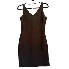 Ann Taylor LOFT Black V-Neck Sleeveless Sheath Dress Size 2 Professional Career