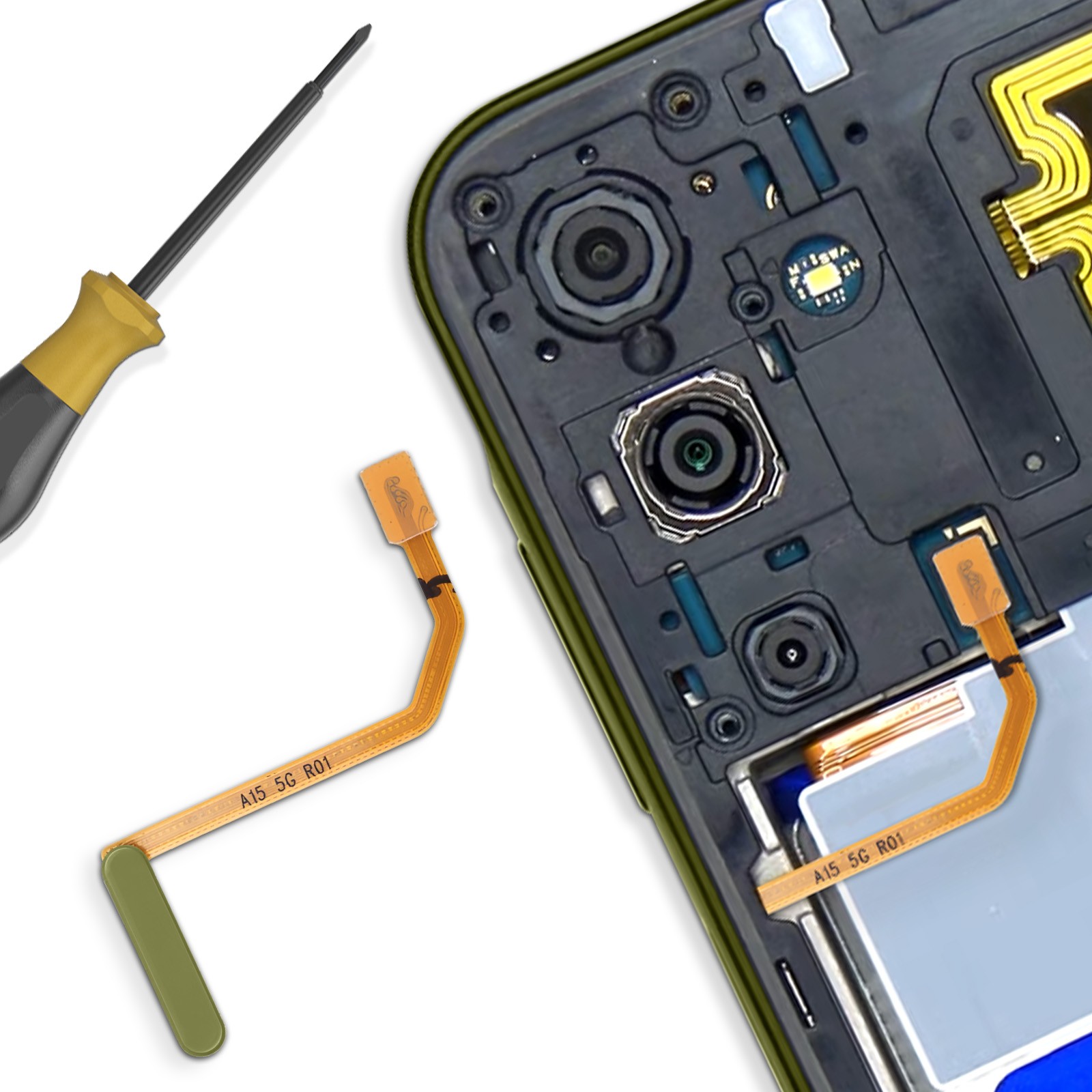 Lecteur d'empreintes Galaxy A15 Clappio Vert nappe numérique haute précision