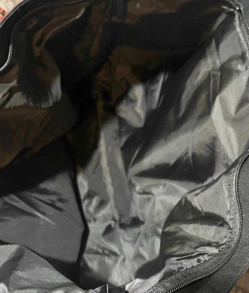  Victoria's Secret LOVE Zip Canvas Tote Bag Weekender Strap Black Pink - Image 4 of 4