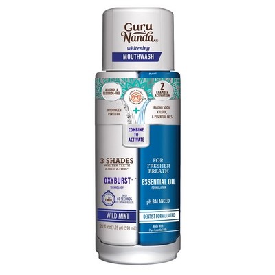 GuruNanda Teeth Whitening Dual Barrel Oxyburst Mouthwash