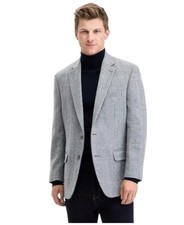 Tommy Hilfiger Mens Modern fit Sport Coat Blazer 50 L Grey Herringbone Wool