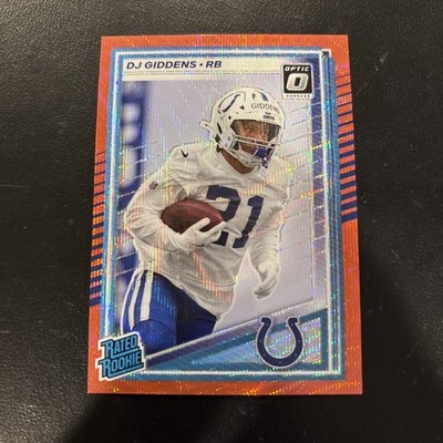 2025 Donruss #364 DJ Giddens Optic Rated Rookies Preview Red Power