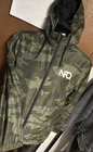 NFQ Woodland Camo Hooded Lightweight Zip Jacket Mens M Medium USA Tactical
