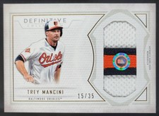 2019 Topps Definitive Collection Trey Mancini Jumbo Relic /35 MEM Orioles AB7