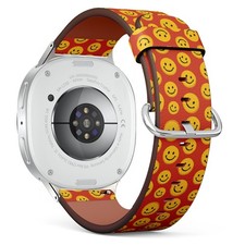 Smiley Faces Yellow Vegan Leather Watch Band 40/44/46mm