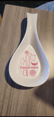 RARE NEW TUPPERWARE 2015 AWARD SPOON REST PINK AND WHITE