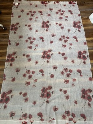 Unbranded Red Poppies SEMI-SHEER ROD POCKET PANELS (4) 49 x84  Floral
