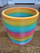 Rainbow Multi-Colored Large Big Jumbo Plastic Toy Slinky Great Condition