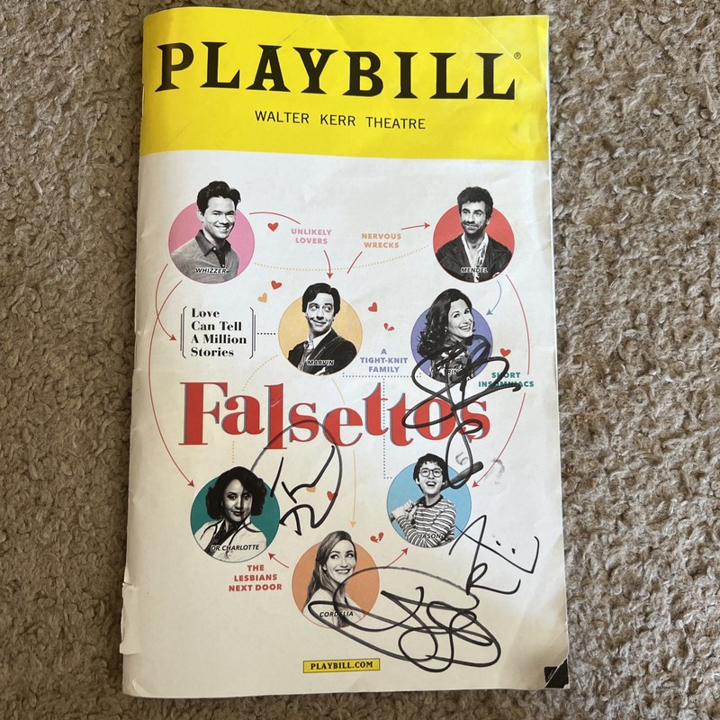 Falsettos Stephanie J Block Signed Broadway 2016 Playbill. 4 signatures!
